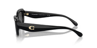 Thumbnail for COACH Women's HC8390U Sculpted C Hardware Universal Fit Rectangular Sunglasses, Black/Grey Solid, 51 mm