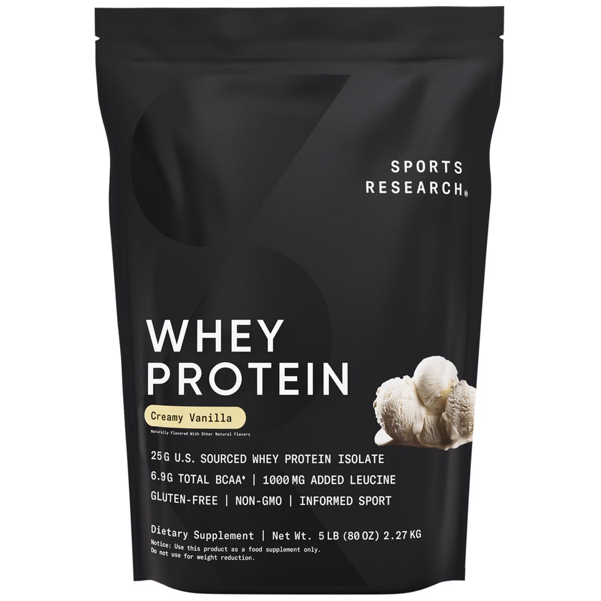 Sports Research® Creamy Vanilla Whey Protein (63 Servings), Variety Hydrate Electrolytes with Vitamins & Minerals (16 Packets) and Creatine Monohydrate (100 Servings)