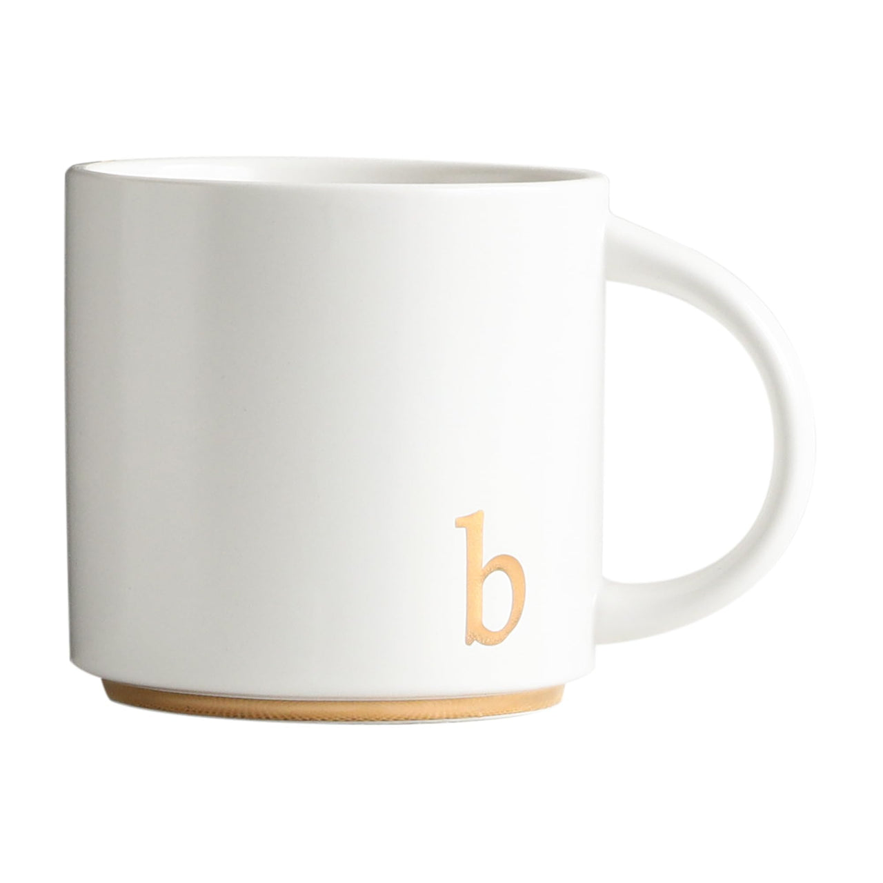 COLLECTIVE HOME - Monogram Ceramic Mugs, 15 oz Golden Initial Coffee Cups, Elegant Alphabet Tea Mugs, Elegant Personalized Mug with Gift Box, Luxurious Cups for Office and Home (b)