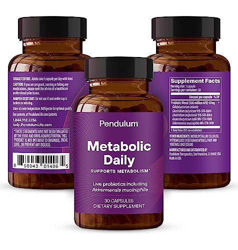 Pendulum Metabolic Daily - Multi-Strain Probiotic with Akkermansia muciniphila to Support Metabolism and Sustain Energy Levels - for Women and Men - 30 Capsules (1 Pack)