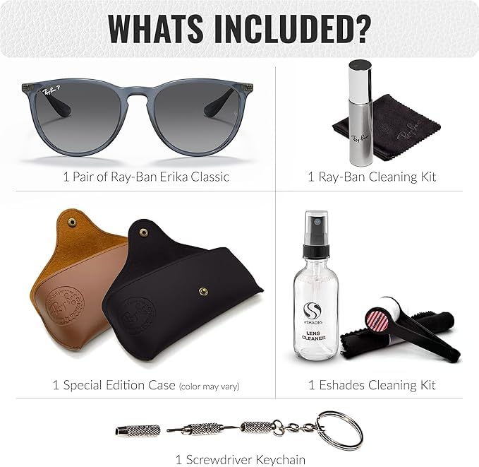 Ray-Ban RB4171 ERIKA CLASSIC POLARIZED Phantos Shaped Sunglasses for Men & Women – Includes Official Rayban Eyewear Kit – Ideal Formal & Casual Wear Sunglasses – Grey Lens