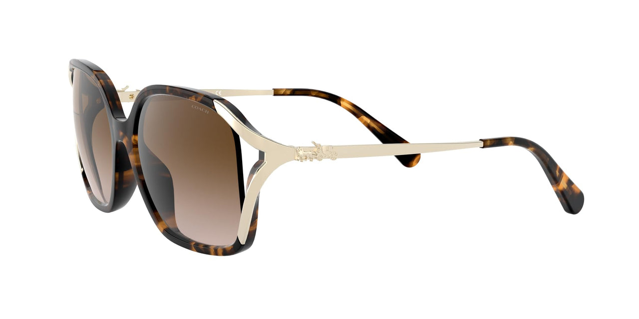 Coach HC8280U Universal Fit Sunglasses, Dark Tortoise/Brown Gradient, 57 mm