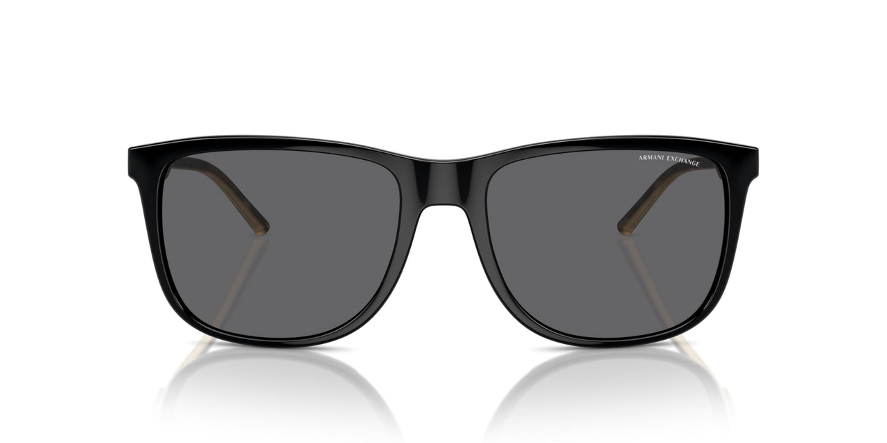A|X ARMANI EXCHANGE Men's AX4070S Square Sunglasses, Black/Grey Polarized, 57 mm