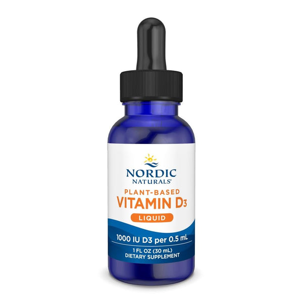 Nordic Naturals Plant-Based Vitamin D3 Liquid - 1 oz - 1000 IU Vitamin D3 - Healthy Bones, Mood & Immune System Function - Non-GMO, Vegan - 60 Servings