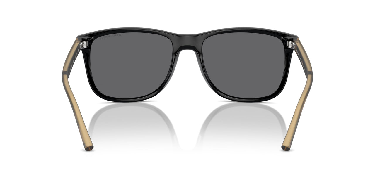 A|X ARMANI EXCHANGE Men's AX4070S Square Sunglasses, Black/Grey Polarized, 57 mm