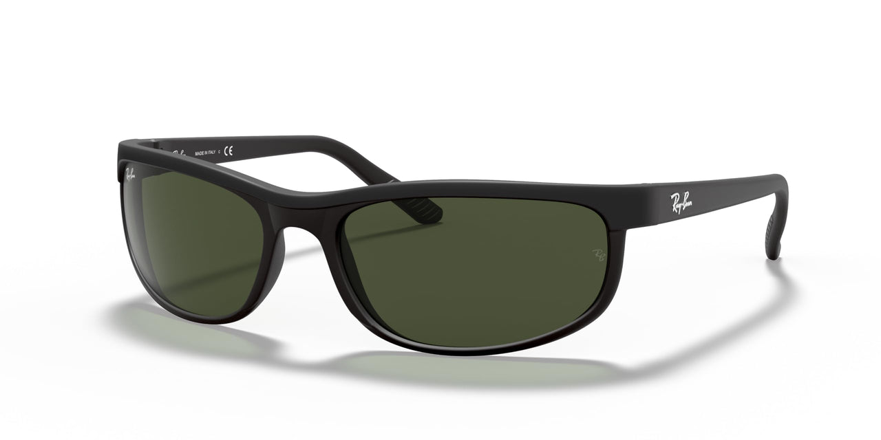 Ray-Ban Unisex Rectangular Sunglasses Black Frame Green Lens