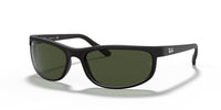 Thumbnail for Ray-Ban Unisex Rectangular Sunglasses Black Frame Green Lens