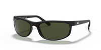 Thumbnail for Ray-Ban Mens RB2027 Predator 2 Rectangular Sunglasses, Black/ Matte Black/G-15 Green, 62 mm