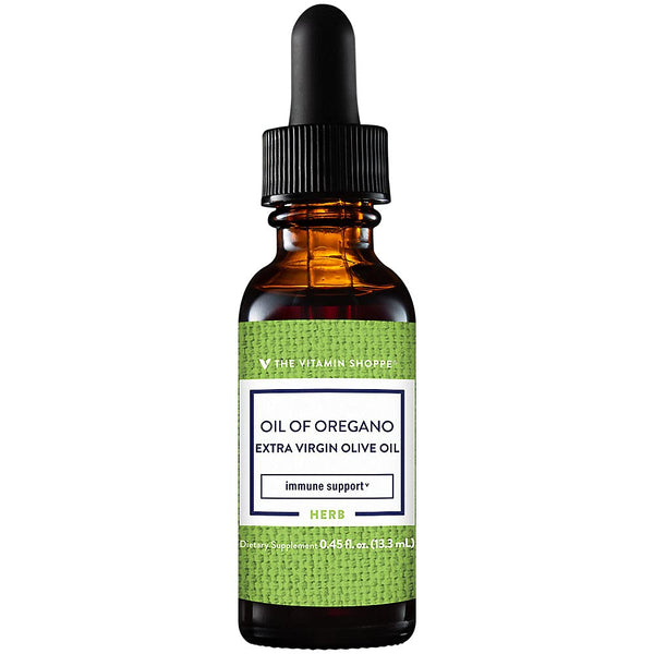 Image 1 of The Vitamin Shoppe Oil of Oregano 50MG, Wild Mediterranean Herbal Supplement That Supports a Healthy Immune System, EVOO, Made with Extra Virgin Olive Oil, Wild Oregano Oil (0.45 Fluid Ounces Liquid)