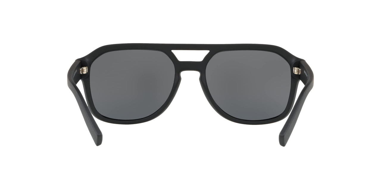 A|X ARMANI EXCHANGE Men's AX4074S Rectangular Sunglasses, Matte Black/Light Grey Mirrored/Black, 57 mm