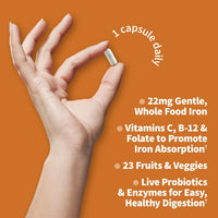 Thumbnail for Garden of Life Vitamin Code Raw Iron Supplement - 30 Vegan Capsules, 22mg Once Daily Iron, Vitamins C, B12, Folate, Fruit, Veggies & Probiotics, Iron Supplements for Women, Energy & Anemia Support