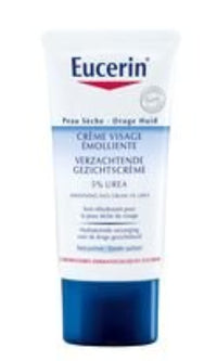 Thumbnail for Eucerin 5% Urea Smoothing Face Cream, 50ml - Hydrating Moisturizer for Dry Skin, Dye-Free, Adult