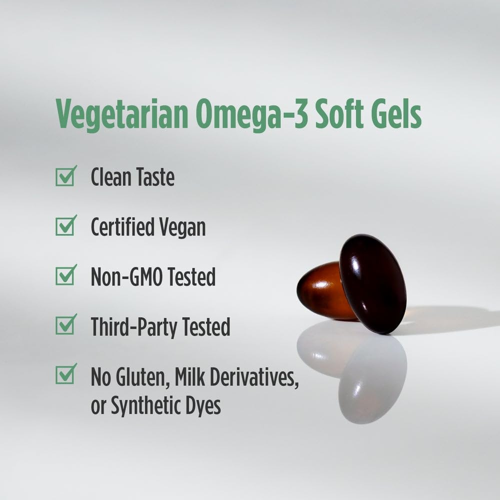 Nordic Naturals Algae Omega - 120 Soft Gels - 715 mg Omega-3 - Certified Vegan Algae Oil - Plant-Based EPA & DHA - Heart, Eye, Immune & Brain Health - Non-GMO - 60 Servings