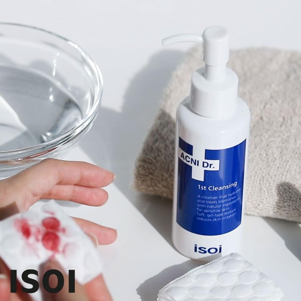 ISOI Acni Dr. First Cleansing 130ml (4.39 fl.oz) | Gentle & Moisturizing Gel Cleanser for Oily and Sensitive Skin | Removes Sebum with Deep Pore Cleansing | Korean Skin Care