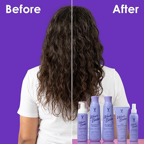 V&Co. Wave Babe Styling Mousse – Hair Mousse for Wavy Hair, Frizz Control & Volume – Lightweight Flexible Hold,Hydrating Hair Styling Product with Peptides & Bamboo Extract – 7 oz