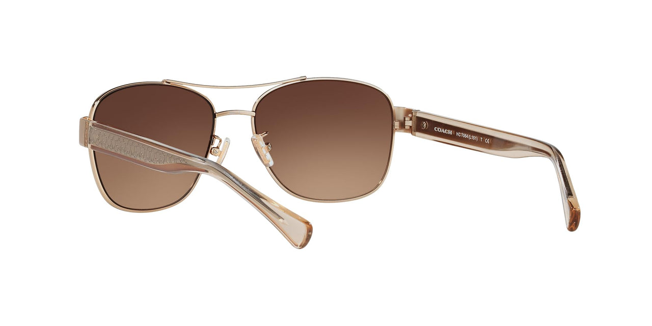 Coach HC7064 Sunglasses, Light Gold/Brown Gradient, 56 mm