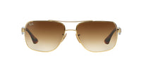 Thumbnail for Ray-Ban Men's RB3483 Metal Square Sunglasses, Gold/Brown Gradient, 60 mm