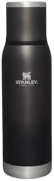Stanley Adventure-To-Go Vacuum Bottle 25 oz | Wide Mouth with Leakproof Cup Lid | Keep Drinks Hot or Cold | Packable for Travel | Insulated Stainless Steel Thermos | BPA-Free | Charcoal Glow