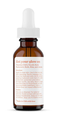 Thumbnail for ASUTRA 20% Vitamin C Serum, 1 fl oz (Pack of 2) - Ferulic & Hyaluronic Acid, Vitamin E, Aloe, Jojoba, Brightening Face Serum