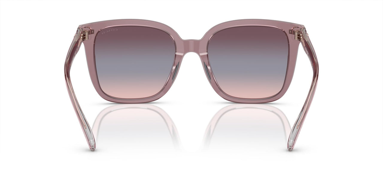 Coach HC8381U Universal Fit Sunglasses, Transparent Rose/Blush/Purple Blue Peach Gradient, 54 mm