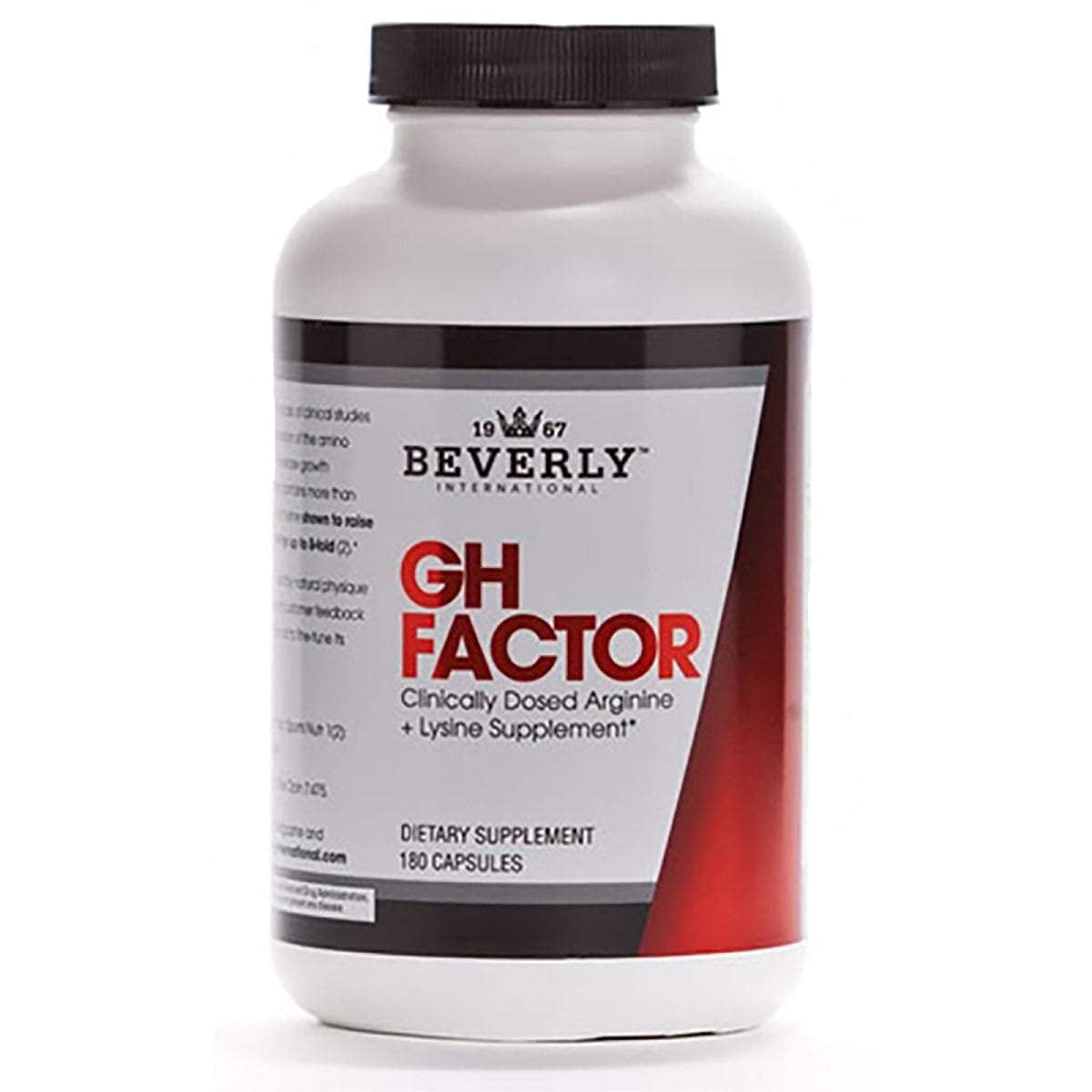 Beverly International GH Factor, 180 Capsules. Raise Levels by Up to 8-Fold. Clinically Dosed Arginine + Lysine Supplement. P.M. Growth Promoter for Men & Women. Revitalize Your Physique.
