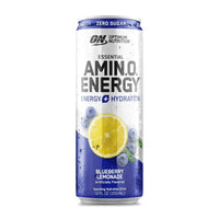 Thumbnail for Optimum Nutrition Amino Energy Sparkling Hydration Drink, Electrolytes, Caffeine, Amino Acids, BCAAs, Sugar Free, Blueberry Lemonade, 12 Fl Oz, 1 count (Packaging May Vary)