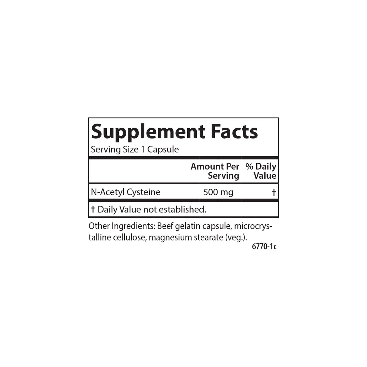 Carlson Labs NAC N-Acetyl Cysteine, 500mg, 60 Capsules