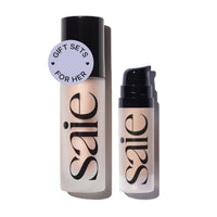 Thumbnail for Saie Glowy Super Gel Lightweight Illuminator, Starglow Duo - Luminizer for Glowing Skin, Wear Alone or Under Makeup - Includes Full Size (1 fl oz) + Mini (0.5 fl oz)