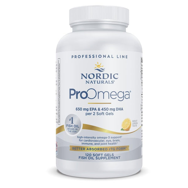 Nordic Naturals ProOmega, Lemon Flavor - 120 Soft Gels - 1280 mg Omega-3 - High Potency Fish Oil with EPA & DHA - Promotes Brain, Eye, Heart, & Immune Health - Non-GMO - 60 Servings