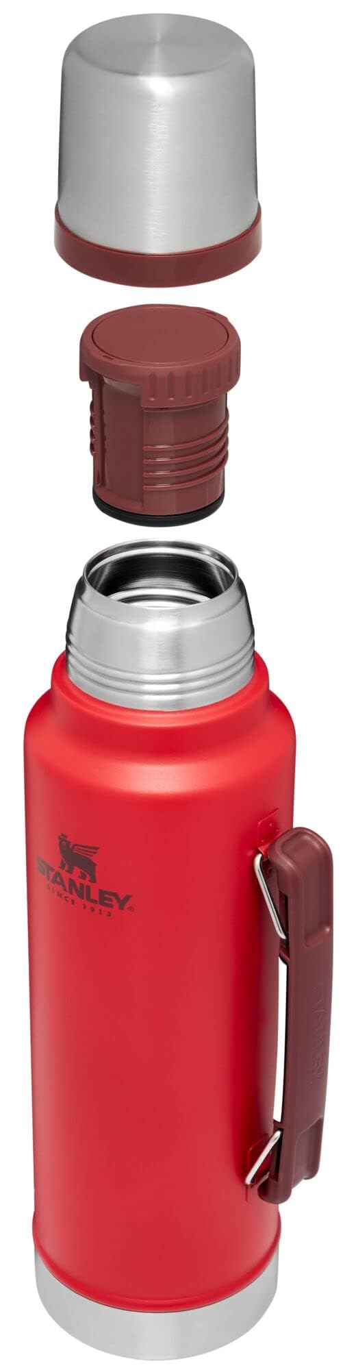 Stanley Classic Legendary Vacuum Bottle 1.5 qt | Wide Mouth with Leakproof Cup Lid | Keep Drinks Hot or Cold | Packable for Travel | Insulated Stainless Steel Thermos | BPA-Free | Lava