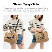 Thumbnail for Coach Straw Cargo Tote, B4/Natural