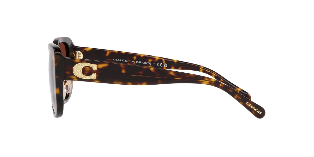 Coach Sunglasses HC 8352 512013 Cd472 Dark Tortoise Brown