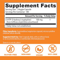 Thumbnail for Doctors Best 5-HTP, Supports Mental & Emotional Well-Being, Non-GMO, Gluten Free, Soy Free, Vegan 180 Veggie Caps