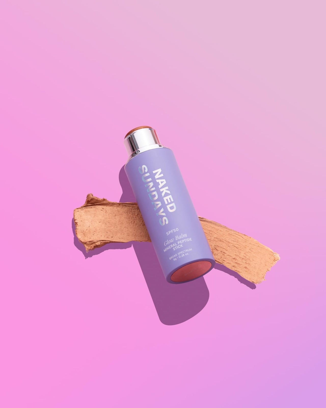 Naked Sundays SPF 50 Mineral Glow Balm – Peptide-Infused Multi-Tasking Blush Stick for Cheeks, Lips & Eyes – Broad Spectrum Mineral Sunscreen with Zinc Oxide – 8g (Bronze)