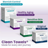 Thumbnail for CLEAN SKIN CLUB Healthy Aging Clean Towels® XL, Smooths Fine Lines Wrinkles & Texture, Disposable Face Dry Wipes, XL - 1 Pack (50 count)
