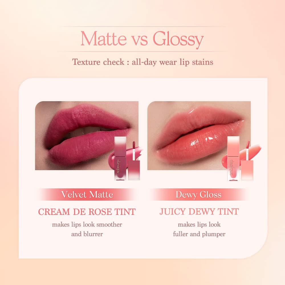 dasique Cream De Rose Tint #05 Fushsia I Vegan, Cruelty-free I A Creamy Matte Finish, Infused with Rose Water