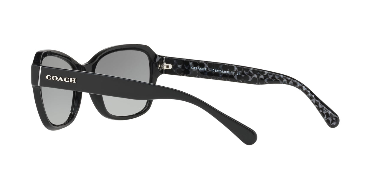 Coach HC8232 Sunglasses, Black/Dark Grey Gradient, 56 mm