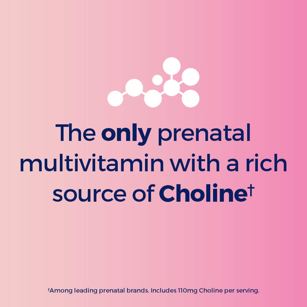 One A Day Women’s Prenatal Advanced Complete Multivitamin with Brain Support* with Choline, Folic Acid, Omega-3 DHA & Iron for Pre, During and Post Pregnancy, 90+90 Count, (180 Count Total Set)