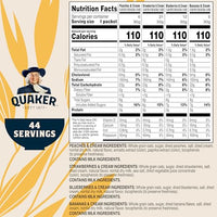 Thumbnail for Quaker Instant Oatmeal Fruit & Cream Variety Pack, Single Serve Packets, (44 Pack)