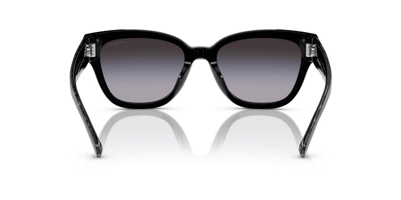 Coach HC8379U Universal Fit Sunglasses, Grey Pearl Signature C/Grey Gradient, 54 mm