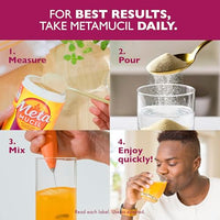 Thumbnail for Metamucil 4-in-1 Psyllium Husk GLP-1 Friendly Fiber Supplement, Sugar-Free, 180 teaspoons, Orange Flavored, Daily Fiber Powder for Digestive Health, made with Plant-Based Psyllium Husk Fiber