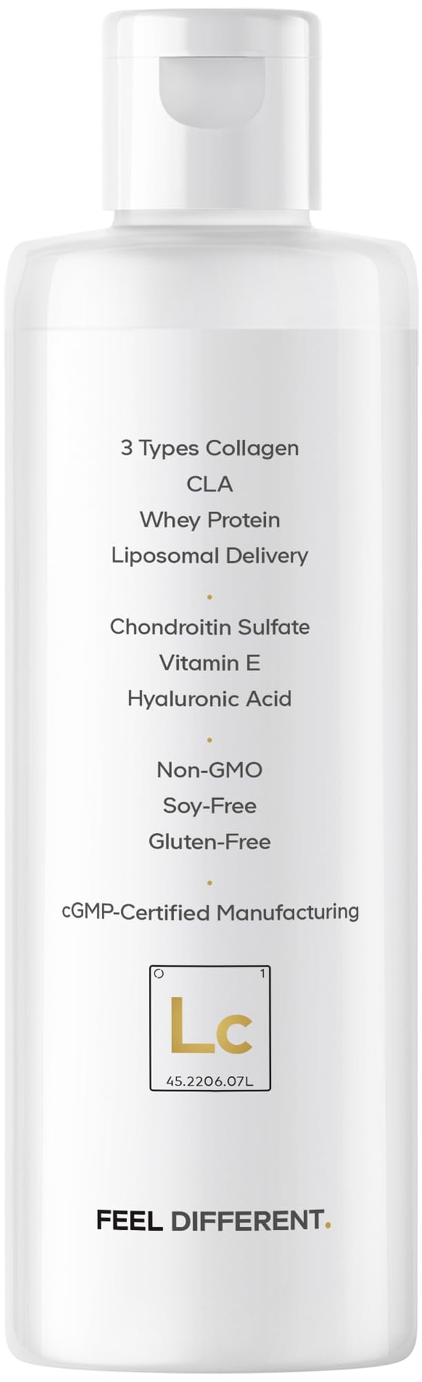Codeage Liquid Collagen Supplement Vanilla Flavor, Beauty Trim & Glow Liposomal Collagen Peptides, CLA Conjugated Linoleic Acid, Hyaluronic Acid, Vitamin E, Hydrolyzed, Non-GMO, 15.22 fl oz