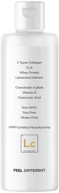 Thumbnail for Codeage Liquid Collagen Supplement Vanilla Flavor, Beauty Trim & Glow Liposomal Collagen Peptides, CLA Conjugated Linoleic Acid, Hyaluronic Acid, Vitamin E, Hydrolyzed, Non-GMO, 15.22 fl oz