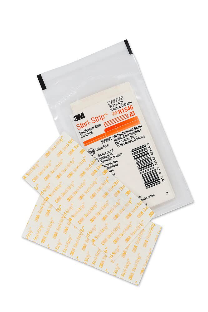 3M Skin Closure Strip Steri-Strip 1/4 X 4" Non-Woven Material Reinforced Strip White (#R1546, Sold Per Pack)