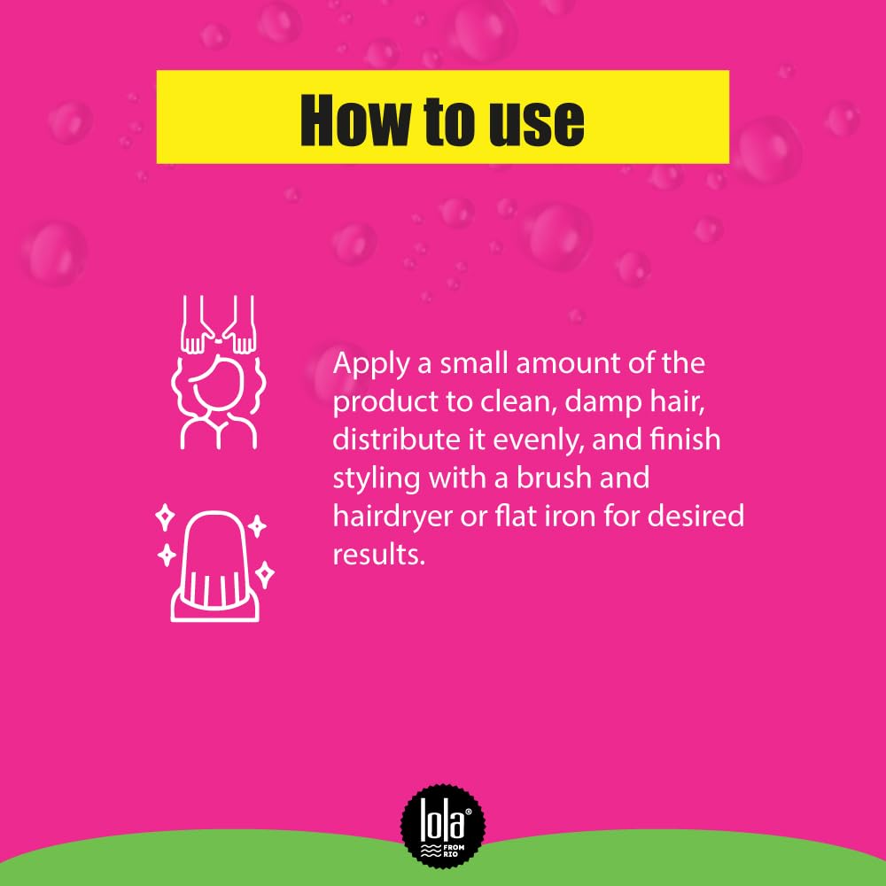 Lola From Rio - Xapadinha - Leave-In Styling Balm For Straight ot Straightnened Hair, Thermal Protection, Anti-Frizz Effect, Aligment, and Softnes 6.76 Fl Oz