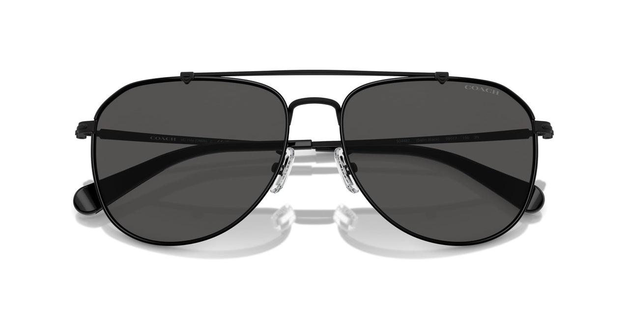 COACH Sunglasses HC 7164 934487 Cr626 Satin Black Grey Solid