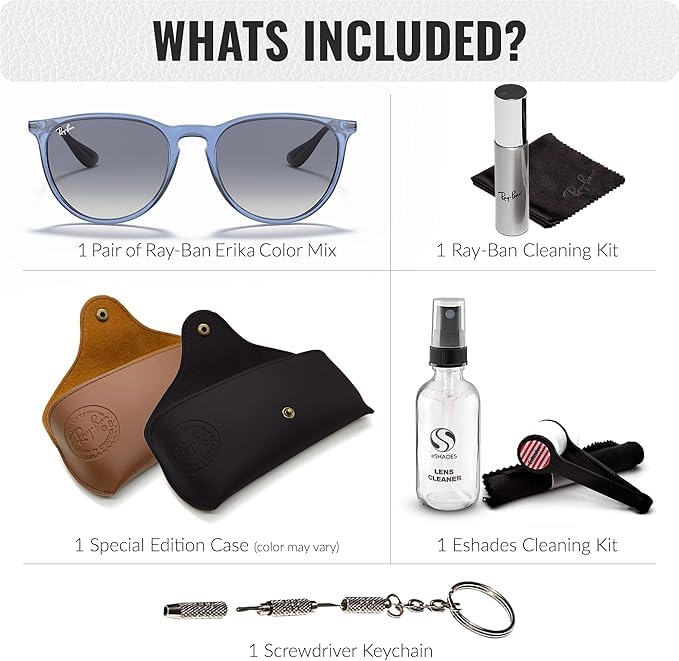 Ray-Ban RB4171 ERIKA COLOR MIX Phantos Shaped Non-Polarized Sunglasses for Women – Includes Official RAYBAN Eyewear Kit – Ideal Formal & Casual Wear Sunglasses – Blue Gradient Lens