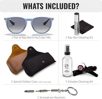Thumbnail for Ray-Ban RB4171 ERIKA COLOR MIX Phantos Shaped Non-Polarized Sunglasses for Women – Includes Official RAYBAN Eyewear Kit – Ideal Formal & Casual Wear Sunglasses – Blue Gradient Lens