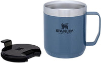 Thumbnail for STANLEY Stay-Hot Camp Mug 12 oz, Press Fit Drink Through Lid, Cup for Coffee, Tea and Drinks, Insulated Stainless Steel Coffee Mug, BPA-Free, Hammertone Lake