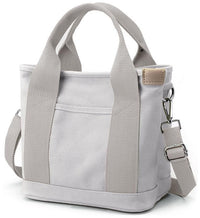 Thumbnail for Halemet Light Grey Canvas Shoulder Bag, Small Tote Bag with Zipper for Women, 9.0' x 5.9' x 8.3' (L x W x H), 14.1 oz, Polyester, Heart Pattern, Lightweight, Occasions Variable